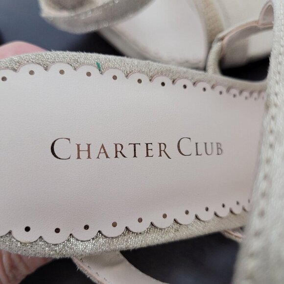 NEW Charter Club Lunah Women's 6.5M Gold Strappy Heel Sandals - Picture 6 of 8